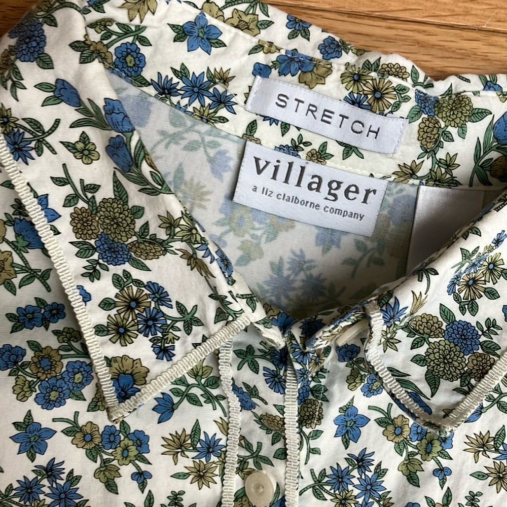 Liz Claiborne Floral Stretch Blouse sz 16 - Picture 3 of 5